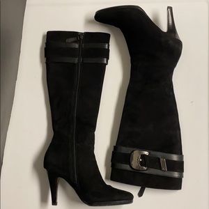 Cole Haan Nike Air Black Suede Boots Heeled 5.5